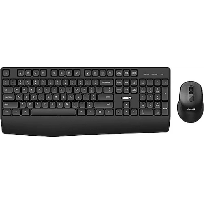 PHILIPS SPT6348B, Siyah, Türkçe Q, 2.4Ghz Kablosuz, Multimedya Klavye Mouse Set