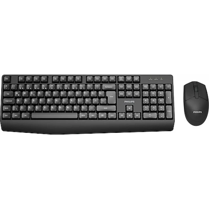 PHILIPS SPT6337B, Siyah, Türkçe Q, 2.4Ghz Kablosuz, Klavye Mouse Set