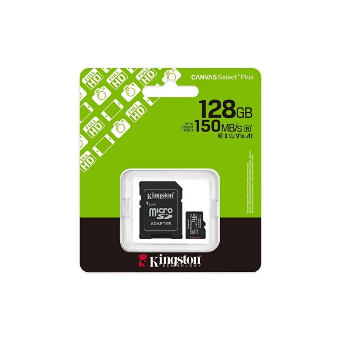 Kingston Canvas Select Plus 128 GB Class 10 Adaptörlü Hafıza Kartı (100MB/S)