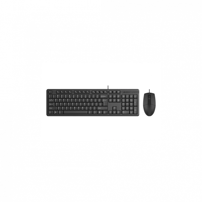 A4 TECH KR-3330S, Siyah, USB Kablolu, Türkçe Q, Multimedya, Klavye Mouse Set