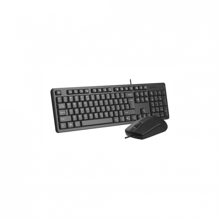 A4 TECH KR-3330S, Siyah, USB Kablolu, Türkçe Q, Multimedya, Klavye Mouse Set