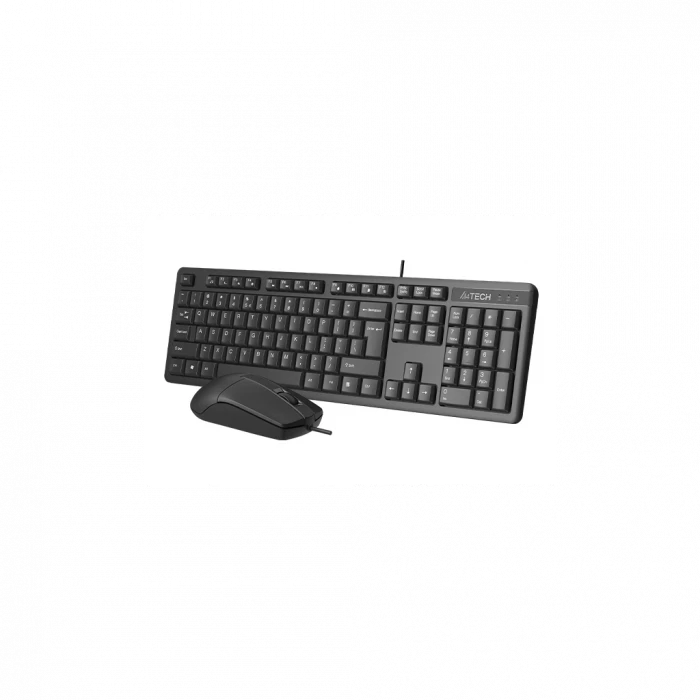 A4 TECH KR-3330S, Siyah, USB Kablolu, Türkçe Q, Multimedya, Klavye Mouse Set