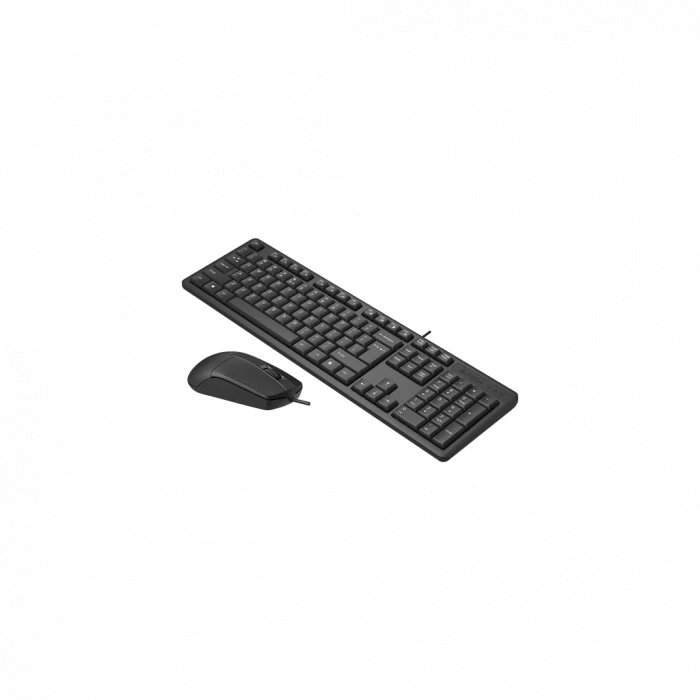 A4 TECH KR-3330S, Siyah, USB Kablolu, Türkçe Q, Multimedya, Klavye Mouse Set