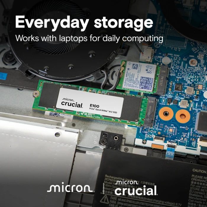CRUCIAL CT2000E100SSD8, E100, 2TB, 5000/4500, Gen4, NVME PCIe M.2 2280, SSD