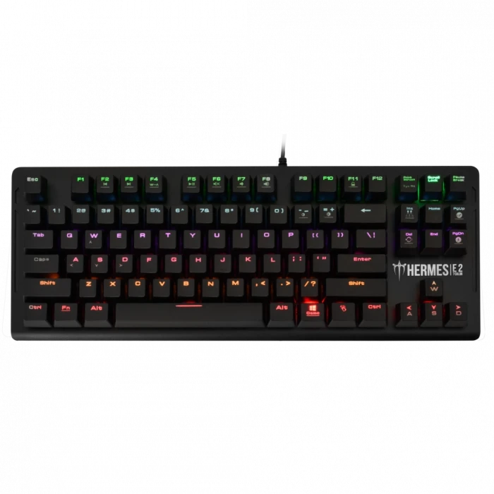 GAMDIAS HERMES-E2, USB Kablolu, İngilizce,  Rainbow Backlight, Blue Mekanik Switch, Gaming Klavye