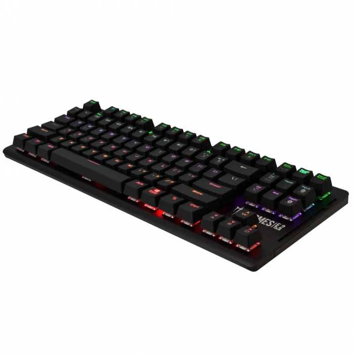 GAMDIAS HERMES-E2, USB Kablolu, İngilizce,  Rainbow Backlight, Blue Mekanik Switch, Gaming Klavye