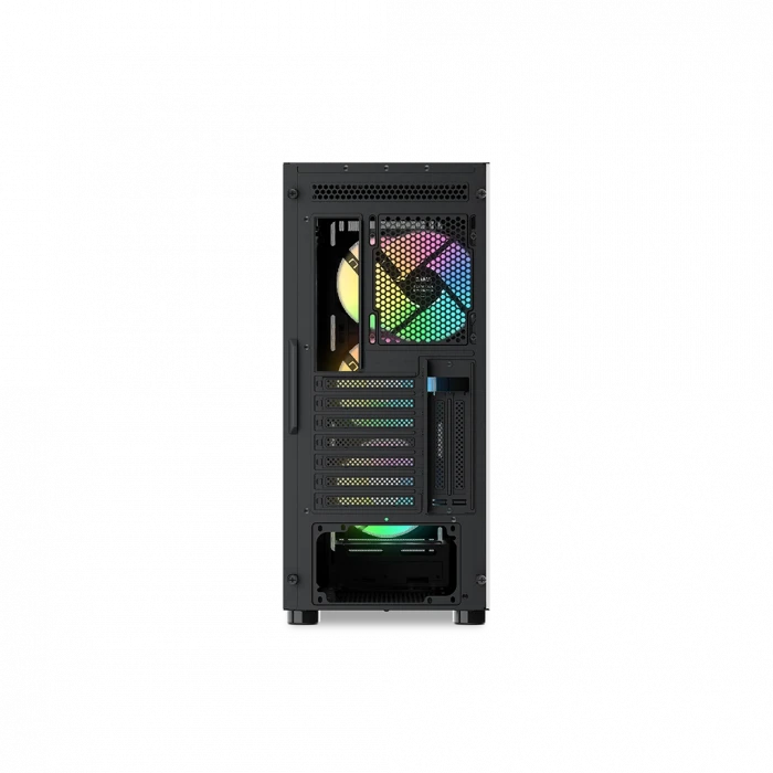 SAMA S40BK Black, H700BK 700W, 80 PLUS, Tempered Glass Panel, Mesh Ön Panel, Type-C, 4x120mm ARGB Fan, ATX, GAMING KASA