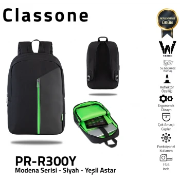 Classone PR-R300Y 15.6 Sırt Çantası - Yeşil