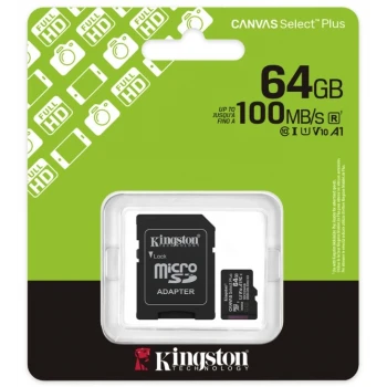 Kingston CANVAS SELECT PLUS 64GB SDCS3/64GB GEN3 MICRO SDXC UHS-I 100MB/S
