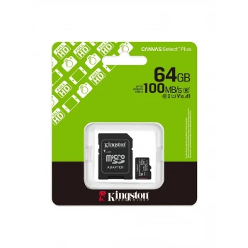 Kingston CANVAS SELECT PLUS 64GB SDCS3/64GB GEN3 MICRO SDXC UHS-I 100MB/S