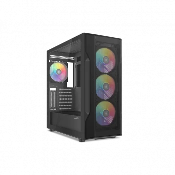 SAMA S40BK Black, H700BK 700W, 80 PLUS, Tempered Glass Panel, Mesh Ön Panel, Type-C, 4x120mm ARGB Fan, ATX, GAMING KASA