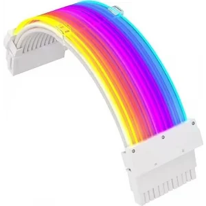 Slv-24P-W Sleeved 24 Pin Anakart Güç Uzatma Kablosu Beyaz ARGB
