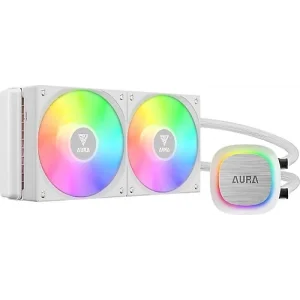GAMDIAS AURA GL240 V2 WH, White Edition, 240mm,  RGB, 2 Fanlı,CPU Sıvı Soğutma