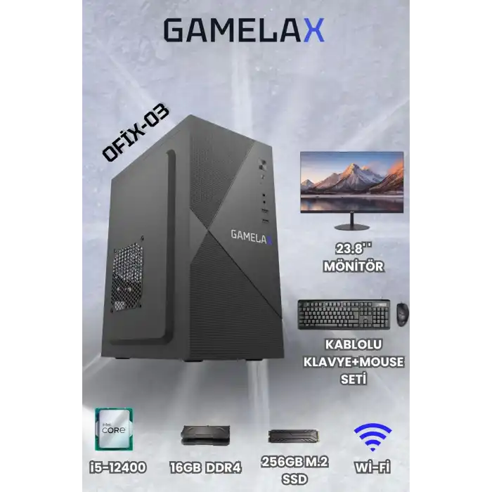 Gamelax Ofix-03- Dahua 23,8 Monitor - Klavye Mouse Full Set
