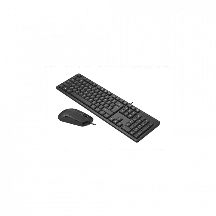 A4 TECH KR-3330S, Siyah, USB Kablolu, Türkçe Q, Multimedya, Klavye Mouse Set