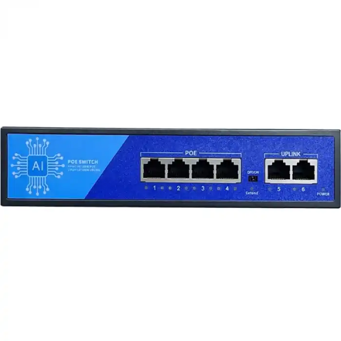 EZCOOL EZ-04PSE 4PORT 4FE+2FE 65W MEGABİT POE SWİTCH