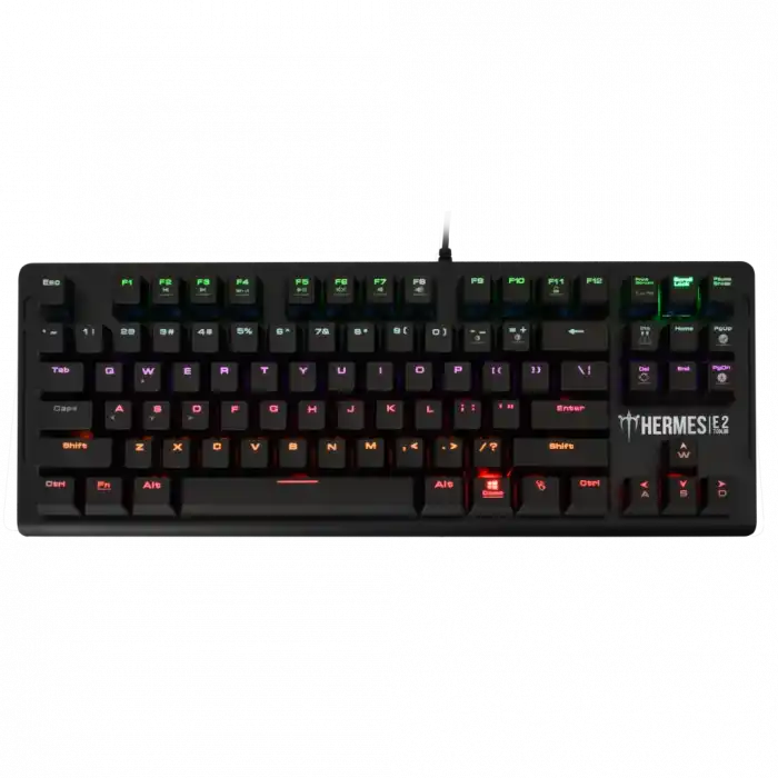 GAMDIAS HERMES-E2, USB Kablolu, İngilizce,  Rainbow Backlight, Blue Mekanik Switch, Gaming Klavye