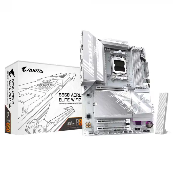 GIGABYTE ANAKART AMD AM5 ATX B850 AORUS ELITE ICE WF7 ANAKART
