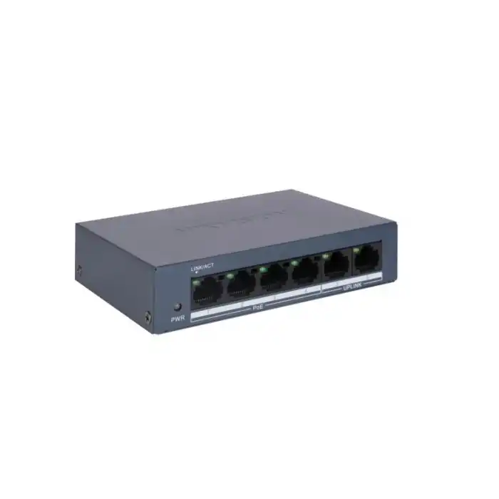 HIKVISION DS-3E0106MP-E/M 4XFE+2XFE MEGABİT YÖNETİLEMEZ 45W POE SWİTCH
