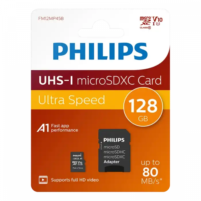 PHILIPS 128GB MICRO SDXC 80 MB/S C10 FM12MP45B/00