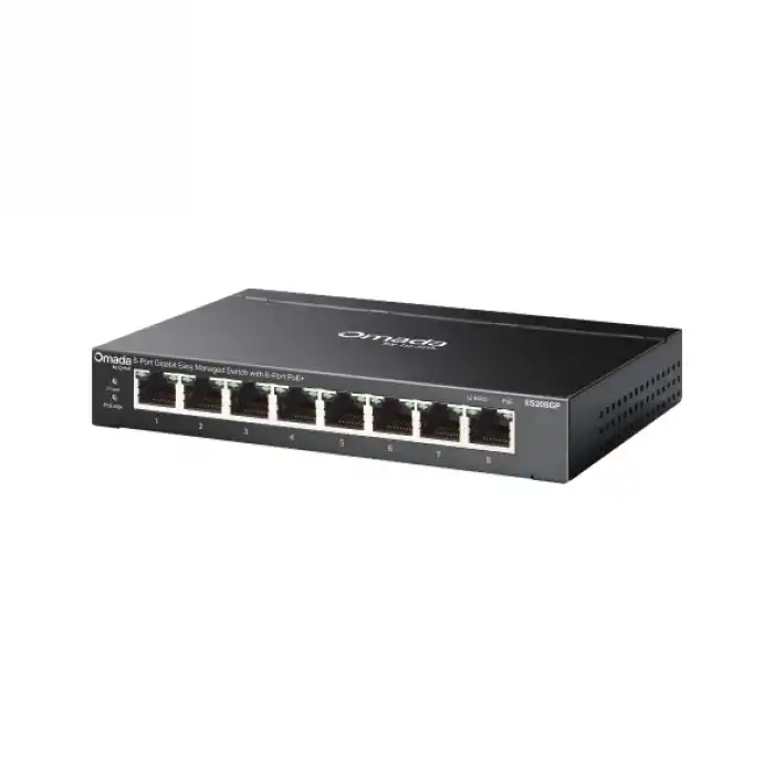 TP-LINK OMADA ES208GP 8PORT YÖNETİLEBLR 64W POE
