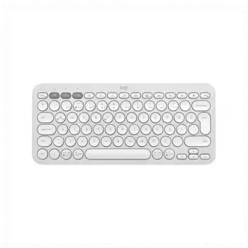 LOGITECH K380S, Pebble Keys 2,  Beyaz, 920-011860, Bluetooth, Türkçe, Q, Multimedya, Mini Klavye