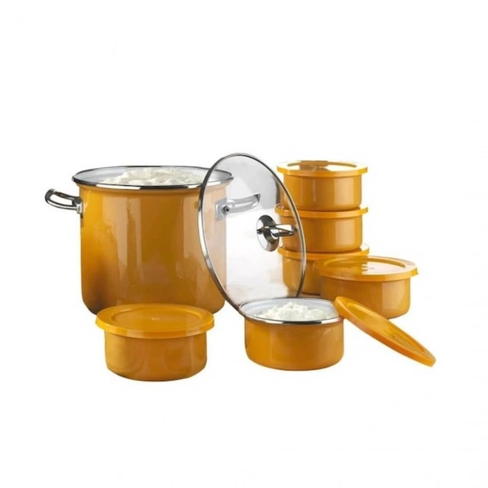 Waybe Emaye Yoğurt Mayalama Seti Bal Sarı