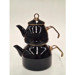 Emaysan Emaye Çaydanlık Takımı Siyah Gold