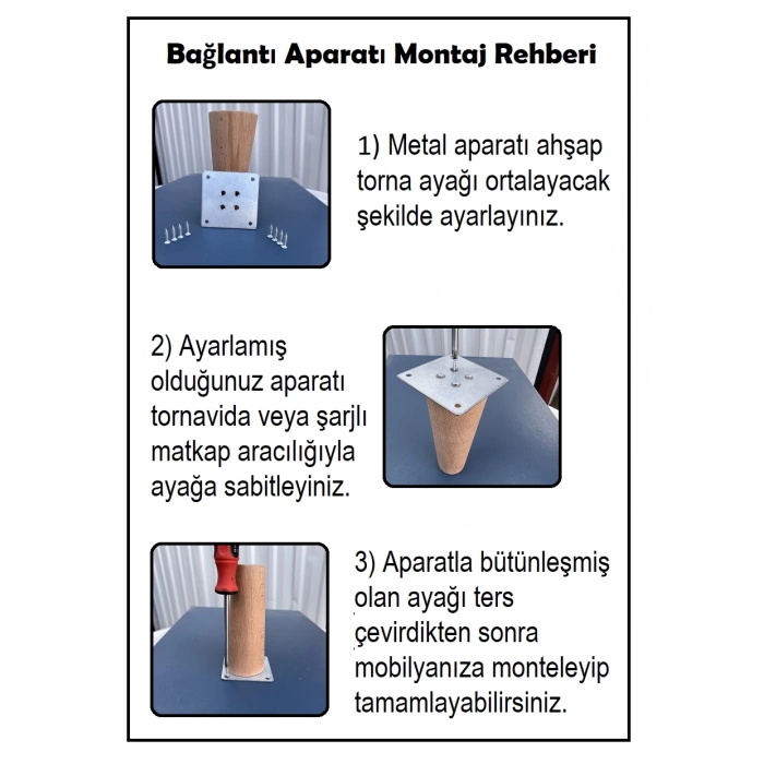 Ahşap Torna Ayak Sehpa Ayağı Kanepe Ayağı Koltuk Ayağı Yatak Ayağı 19x7 cm