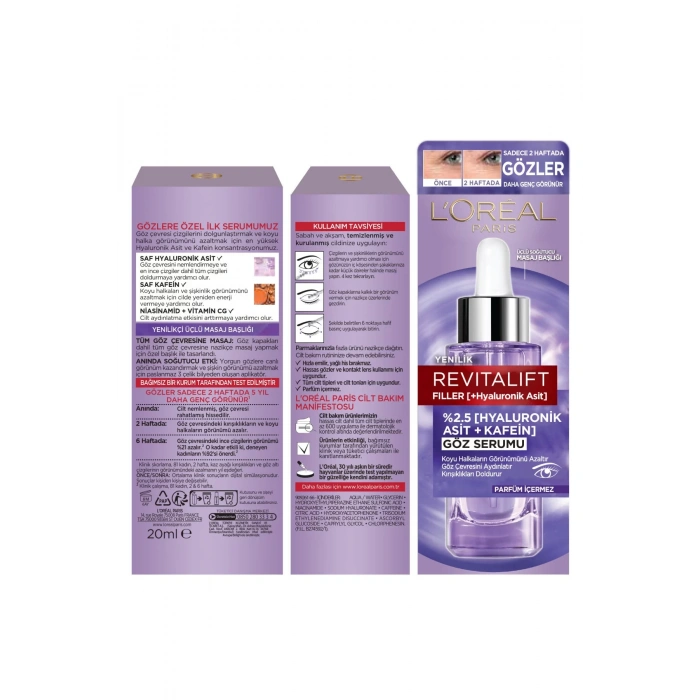 Loreal Paris Revitalift Filler Aydınlatıcı Göz Serumu 20 ml