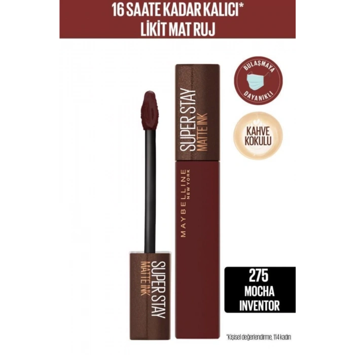 Maybelline New York Mocha Inventor Super Stay Matte Ink Likit Mat Ruj - 275