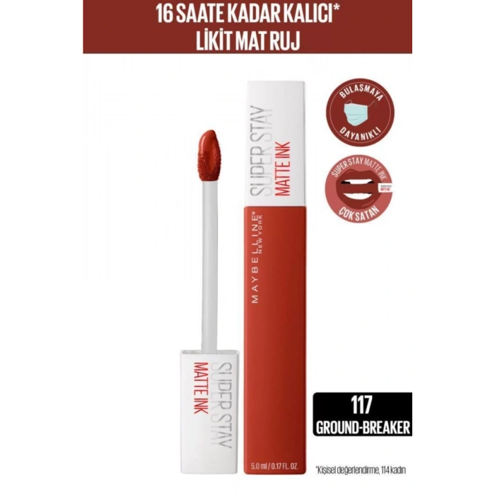 Maybelline New York Super Stay Matte Ink City Edition Likit Mat Ruj - 117 Ground-breaker