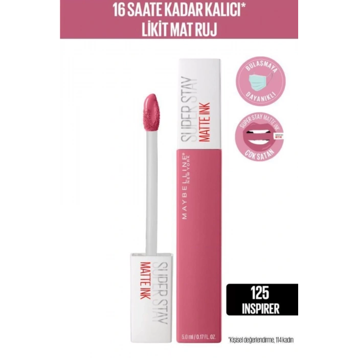 Maybelline New York Super Stay Matte Ink City Edition Likit Mat Ruj - 125 Inspirer