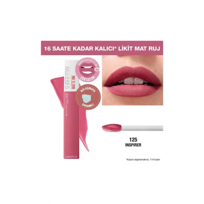 Maybelline New York Super Stay Matte Ink City Edition Likit Mat Ruj - 125 Inspirer