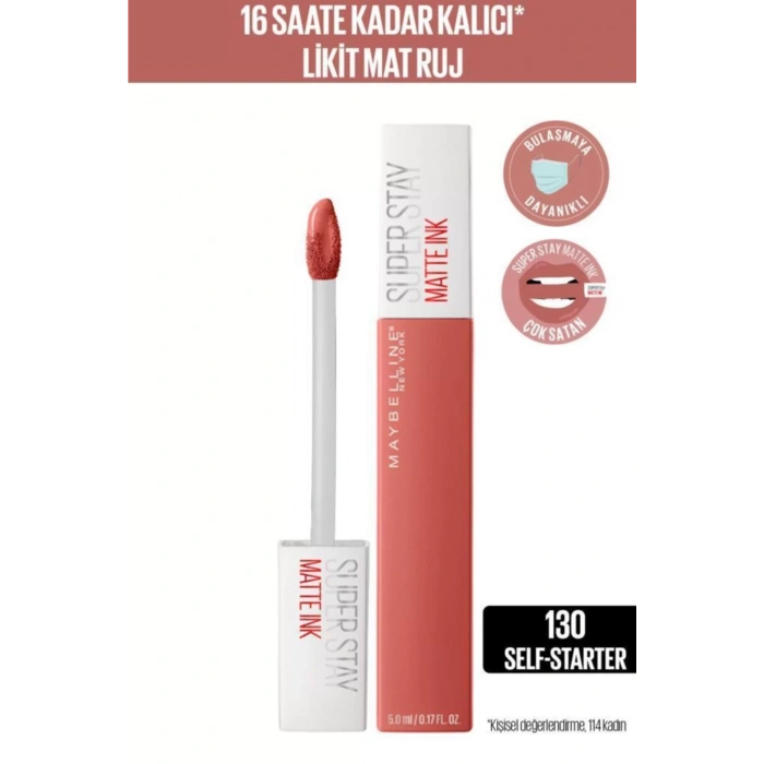 Maybelline New York Super Stay Matte Ink City Edition Likit Mat Ruj - 130 Self-starter