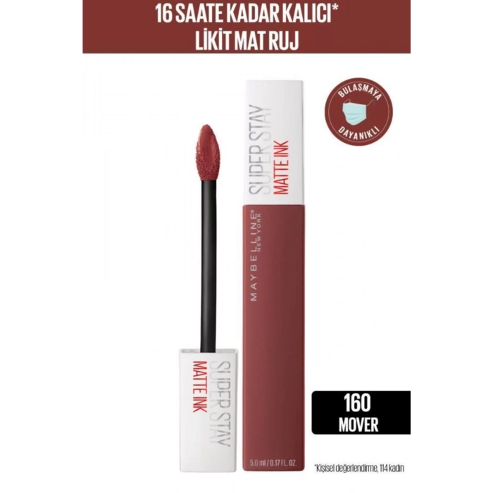 Maybelline New York Super Stay Matte Ink Likit Mat Ruj - 160 Mover - Kahverengi