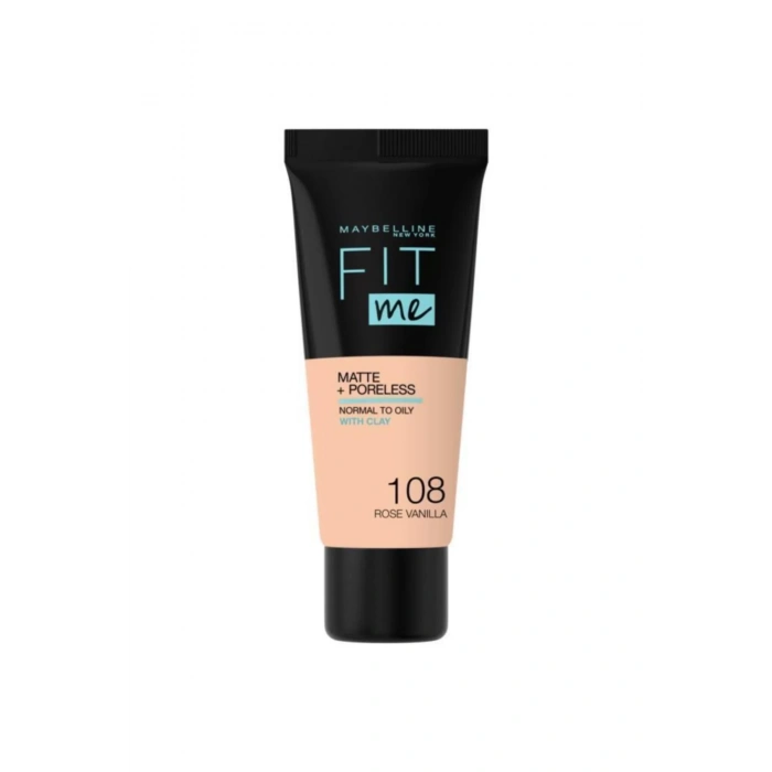 Maybelline New York Mat Fondöten - Fit Me Matte + Poreless Foundation 108 Rose Vanilla