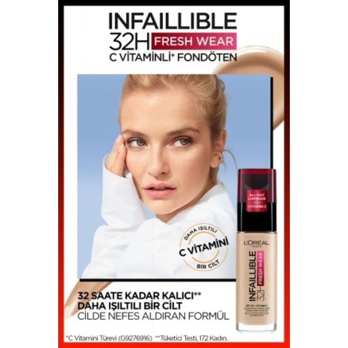 Loreal Paris Infaillible 32H Fresh Wear C Vitaminli Fondöten - 140 Golden Beige