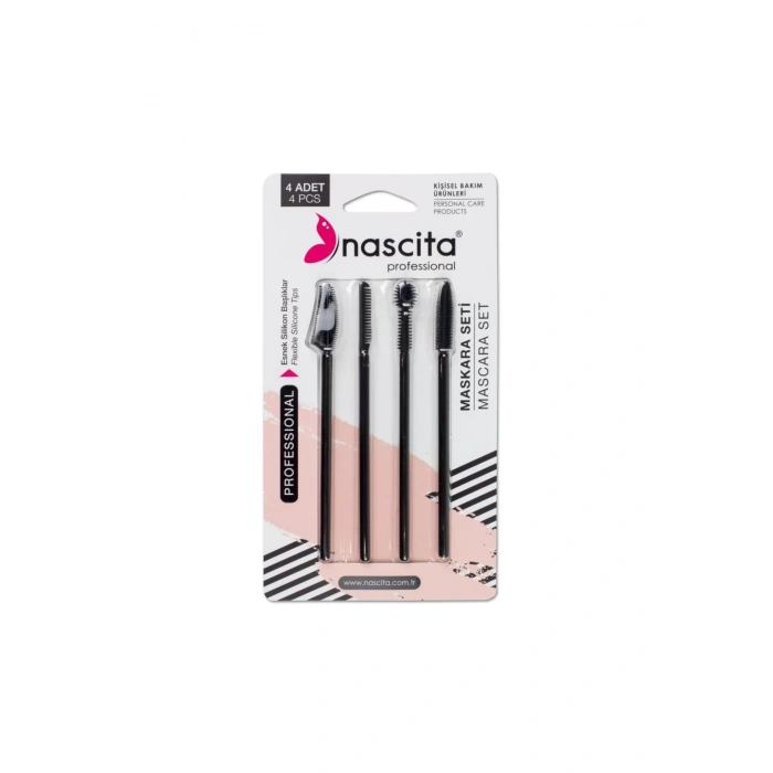 nascita 4lü Silikon Tasarım Maskara Ve Kaş Şekillendirme Fırçası