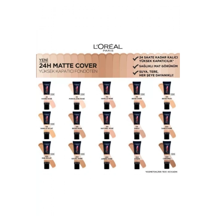 Loreal Paris Infaillible 24H Matte Cover Yüksek Kapatıcı Fondöten 25 Rose Ivory