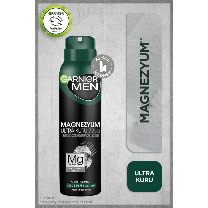 Garnier Men Magnezyum Ultra Kuru Sprey Deodorant