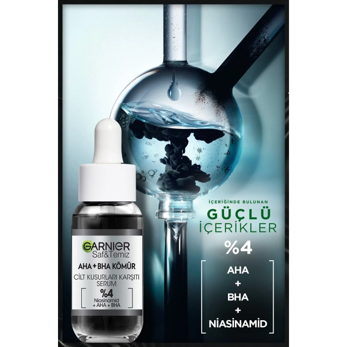 Garnier Aha Bha Cilt Kusurları Karşıtı Siyah Serum %4 [niasinamid Peeling Etkili Aha Bha] 30 ml