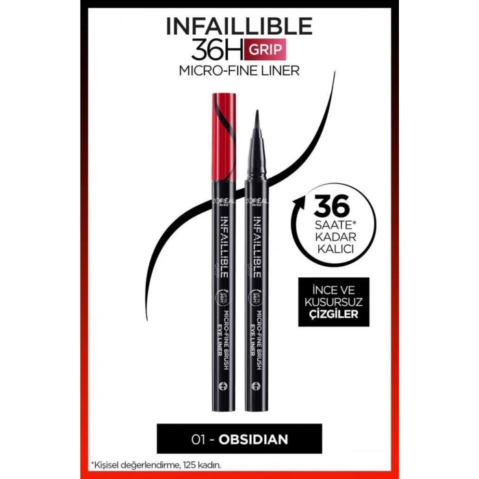 Loreal Paris Infaillible 36h Grip Micro Fine Eyeliner 01 Obsidian - Siyah