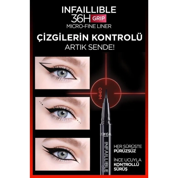 Loreal Paris Infaillible 36h Grip Micro Fine Eyeliner 01 Obsidian - Siyah