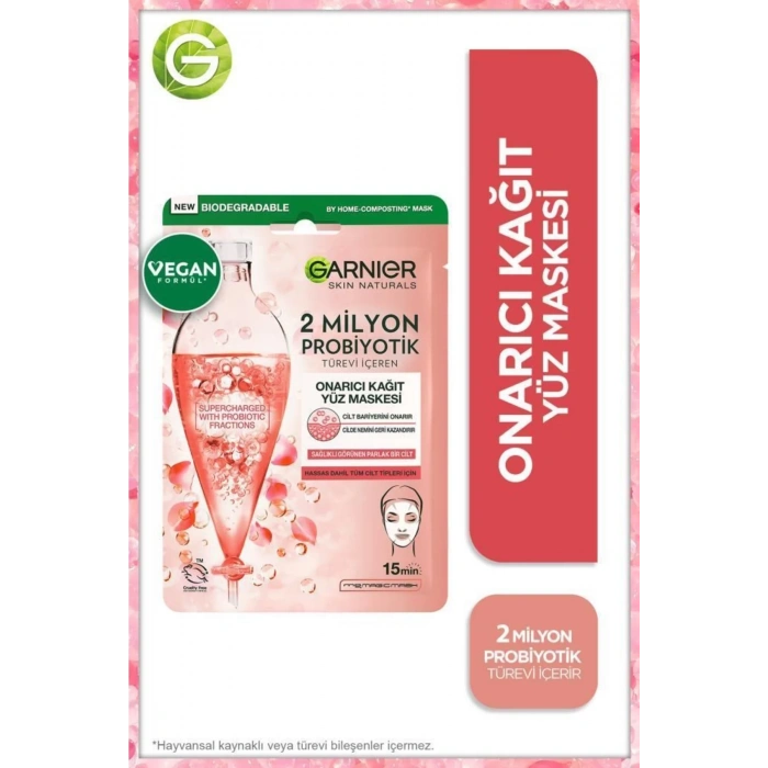 Garnier 2 Milyon Probiyotik Türevi İçeren Onarıcı Kağıt Yüz Maskesi