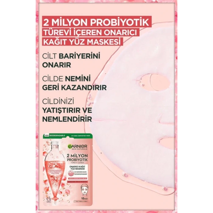Garnier 2 Milyon Probiyotik Türevi İçeren Onarıcı Kağıt Yüz Maskesi