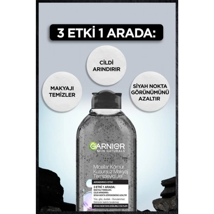 Garnier Micellar Kömür Kusursuz Makyaj Temizleyici Jel 400 ml