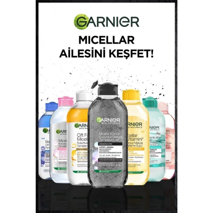 Garnier Micellar Kömür Kusursuz Makyaj Temizleyici Jel 400 ml