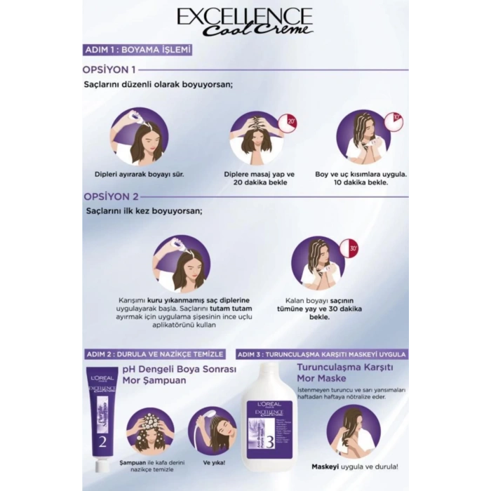 Loreal Paris Excellence Cool Creme Saç Boyası – 7.11 Ekstra Küllü Kumral