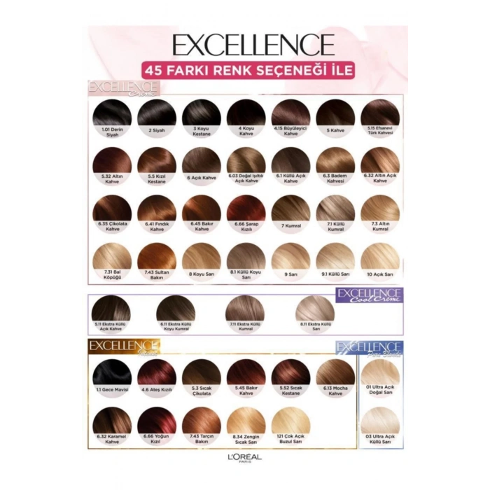 Loreal Paris Excellence Cool Creme Saç Boyası – 7.11 Ekstra Küllü Kumral